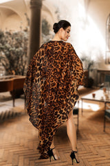 Fierce Leopard Romper Long Dress