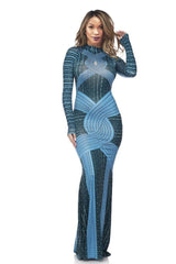 Sexy Long Blue Dress