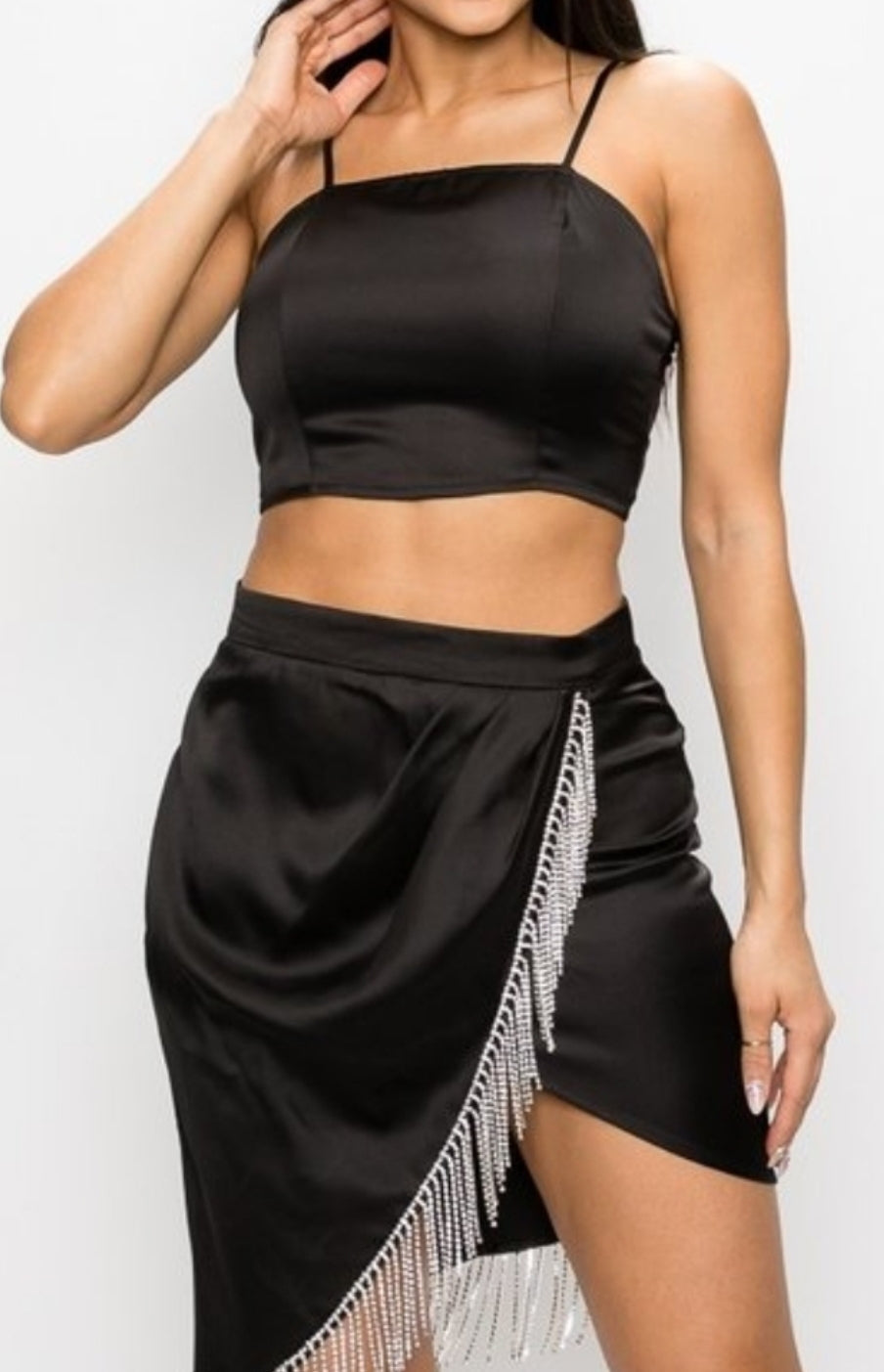 Two Piece Bling Skirt Set