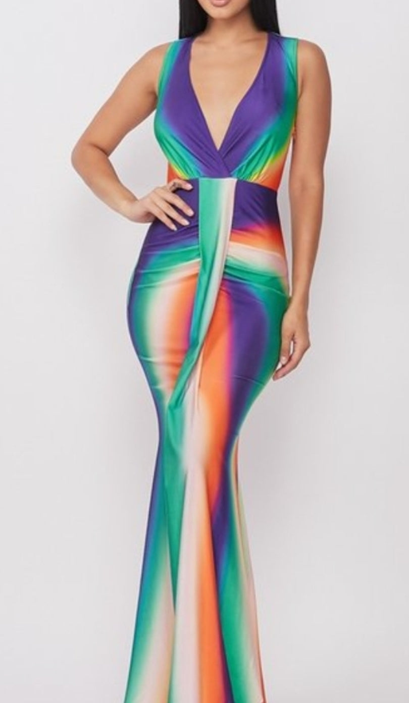 Multi Color Colored Dress