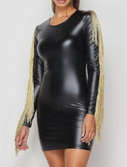 Leather and Gold Dress