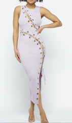 In Town Lavender Grommet Maxi Dress