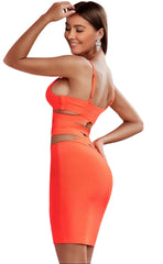 Orange Sexy Bandage Dress