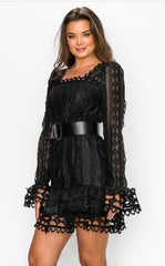 Black Crochet Check Me Out Dress