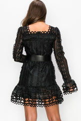 Black Crochet Check Me Out Dress