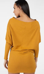 Blouson Sweater Mustard Dress