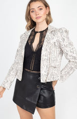 Snake Print Oyster Jacket