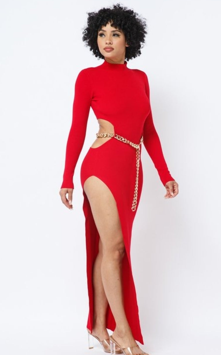 Chain Red Sexy Dress